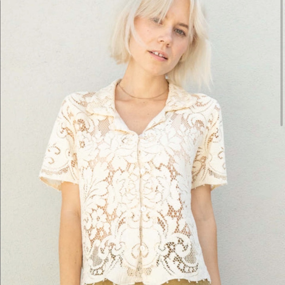 JessMeany Lace Rose Laguna Lounge Shirt